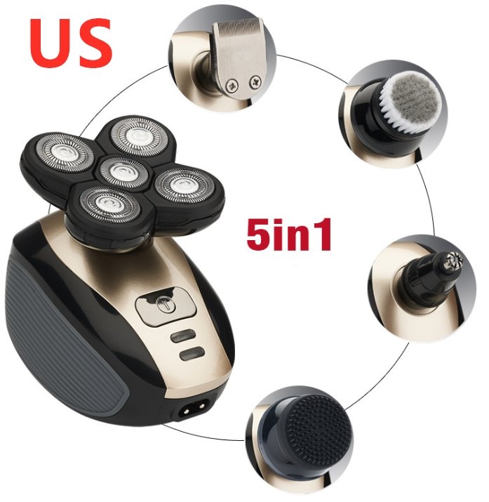 5 In 1 Multifunctional Electric Shaver. 5 Blade Razor For Men Shaved Head. Rechargeable Shaving Machine Beard Nose Hair Trimmer - thatnatureworld