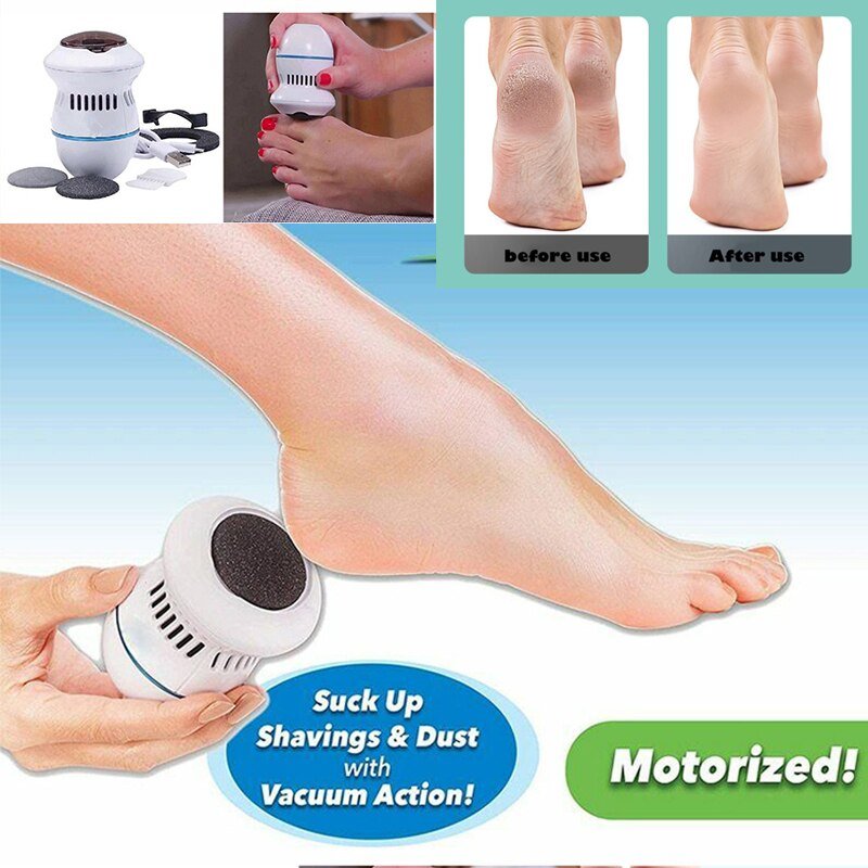 Electric Vacuum Foot Grinder File Machine Exfoliate Dead Skin Callus Remover Heel Removal Scraper Vacuums Grinding Head heel - thatnatureworld
