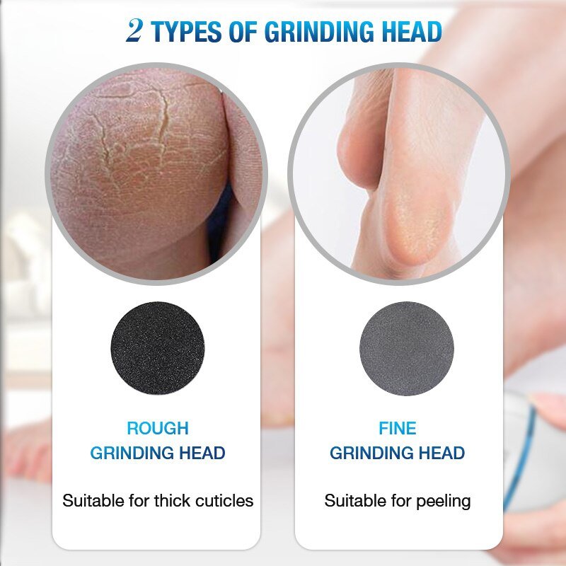 Electric Vacuum Foot Grinder File Machine Exfoliate Dead Skin Callus Remover Heel Removal Scraper Vacuums Grinding Head heel - thatnatureworld