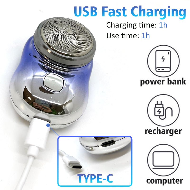 Mini Portable Face Cordless Shavers. Rechargeable USB Electric Shaver. Wet & Dry Painless Shaving For Men - thatnatureworld