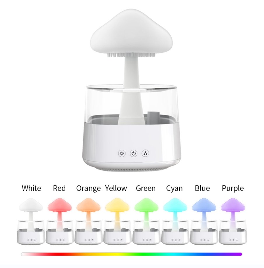 Rain Cloud Dripping Humidifier And Oil Diffuser. Night Light Relax Aromatherapy Rain, Cloud Humidifier - thatnatureworld