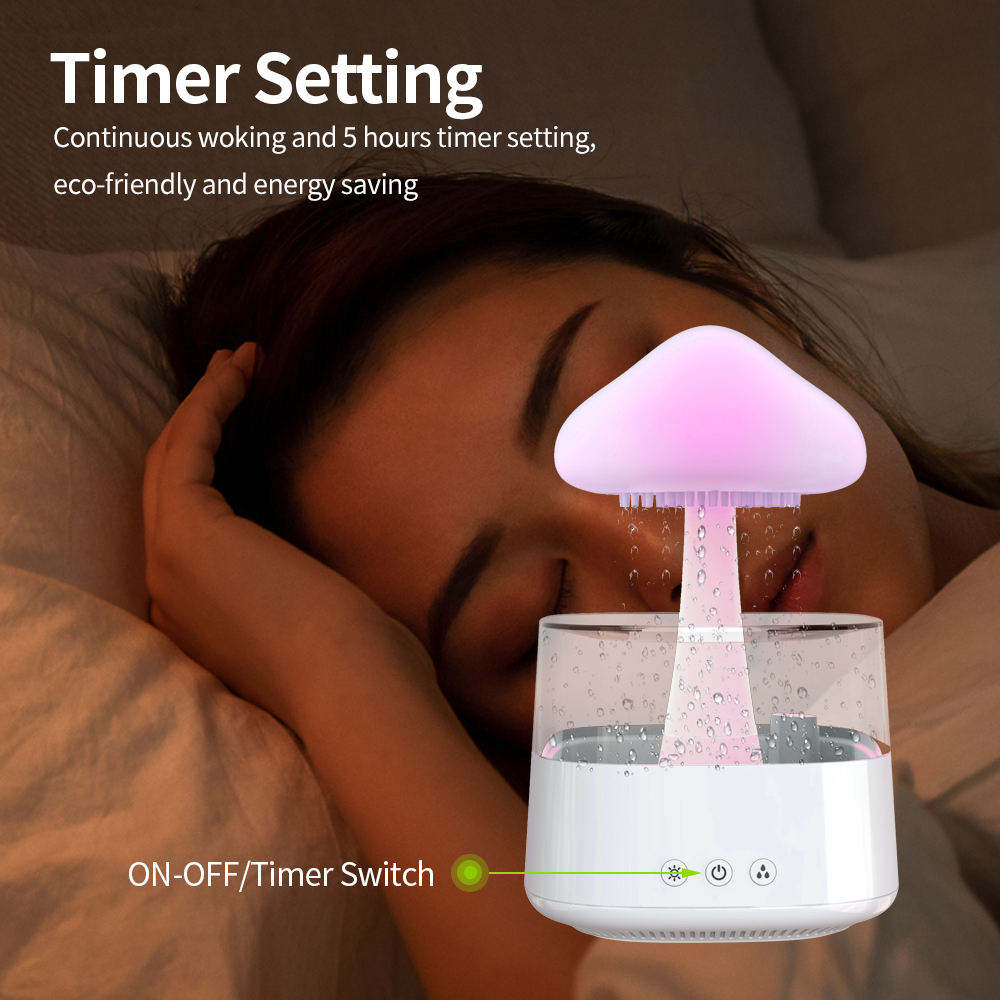 Rain Cloud Dripping Humidifier And Oil Diffuser. Night Light Relax Aromatherapy Rain, Cloud Humidifier - thatnatureworld