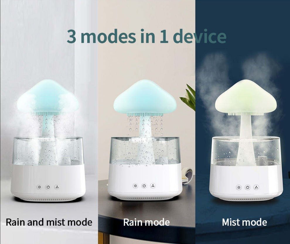 Rain Cloud Dripping Humidifier And Oil Diffuser. Night Light Relax Aromatherapy Rain, Cloud Humidifier - thatnatureworld