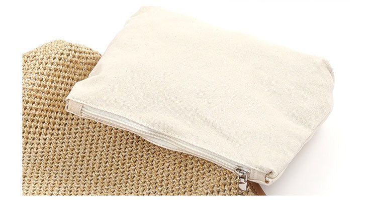 Vest Fishnet Bag Literary Straw Shoulder Bag - thatnatureworld