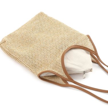 Vest Fishnet Bag Literary Straw Shoulder Bag - thatnatureworld