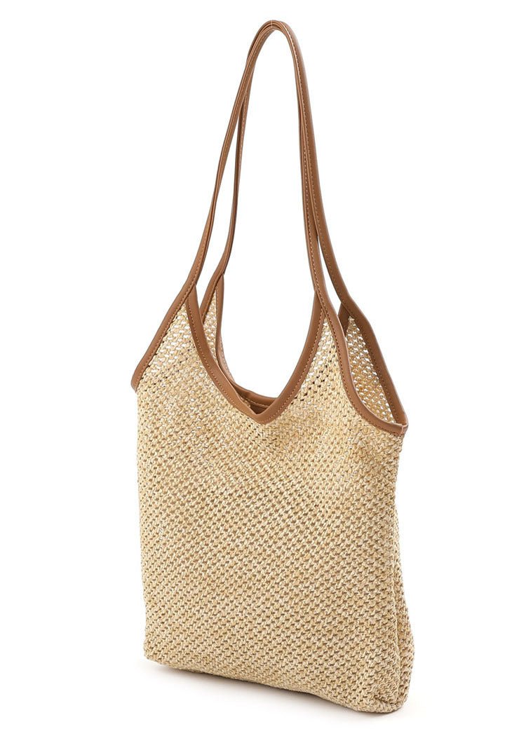 Vest Fishnet Bag Literary Straw Shoulder Bag - thatnatureworld