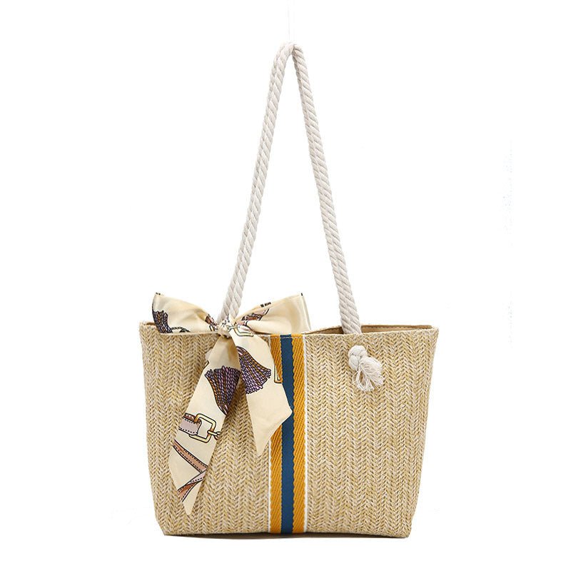 Women's Japanese Style Simple Large Capacity Straw Woven Bag - thatnatureworld