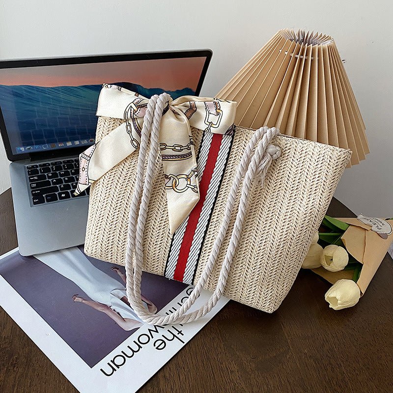 Women's Japanese Style Simple Large Capacity Straw Woven Bag - thatnatureworld